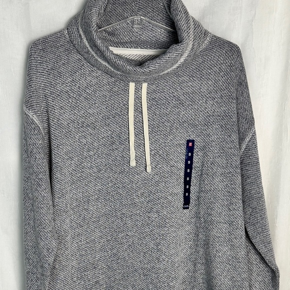 Chaps Gray Cowl Neck Sweatshirt Hoodie Casual Cotton Blend NWT - Picture 13 of 16